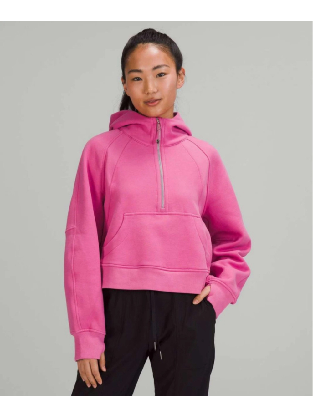 Women's Lululemon Scuba Oversized Half-Zip Hoodie Pink Size S/XS